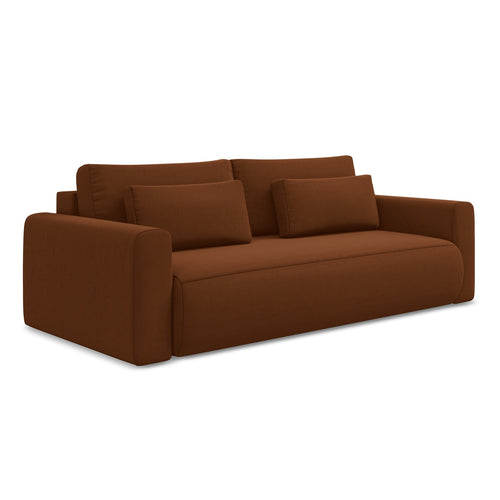 LaMiaSofa 3-zits slaapbank Perugia - velours - terracotta - 238x105x82