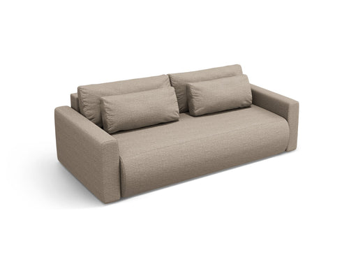 Cosmopolitan Design Slaapbank met opbergdoos Belfast 3-zits, structurele stof donkerbeige - 105x238x84cm