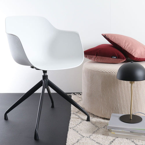 Nolon Nola-Puk Draaibare Eetkamerstoelen Wit - Zwart Onderstel - 2x - vtwonen shop