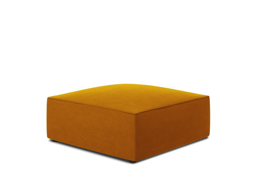 Micadoni Poef Ruby flueel, geel - 93x93x40cm