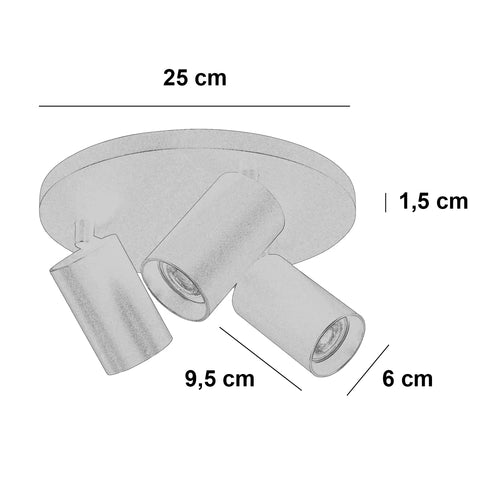 Highlight spot Mila - 3 lichts - 25  x 15   cm - beige