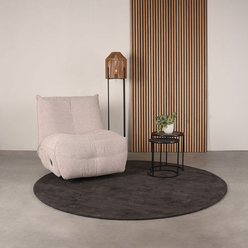 LABEL51 Fauteuil Take It Easy - Naturel Bouclé - Draaibaar - 84x104x94cm