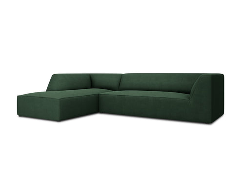 Micadoni linker hoekbank Ruby 4-zits, structurele stof, groente - 180x273x69cm