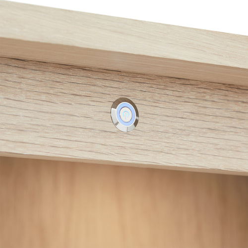 Furnhouse vitrinekast Nyborg - Witte olie - MDF, Eikenfineer, Glas - 45x123x146