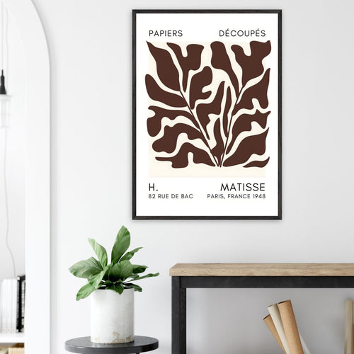 Artfulprints Poster Matisse – Seabed shapes brown   - 50x70 cm - Bruin