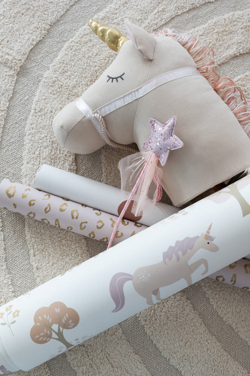 ESTAhome behang unicorns beige en zacht roze - 53 cm x 10.05 m - 139503
