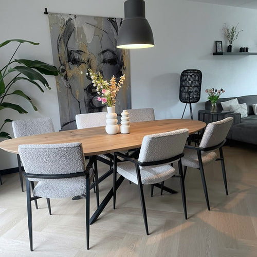 Firma Hout & Staal eettafel Leaf Mikado -  matte lak - 300*100cm - vtwonen shop