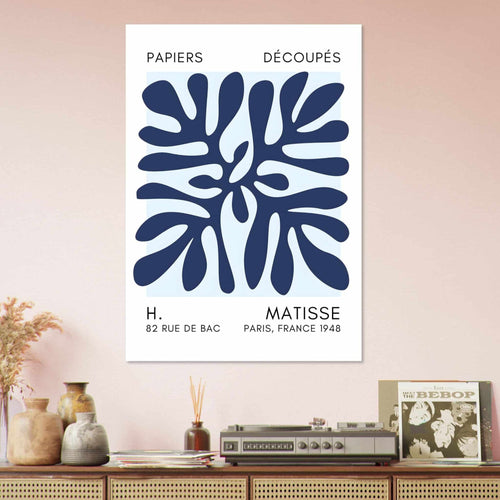 Artfulprints  Matisse - Deep ocean navy blue I   poster A4 21x29.7 cm - vtwonen shop