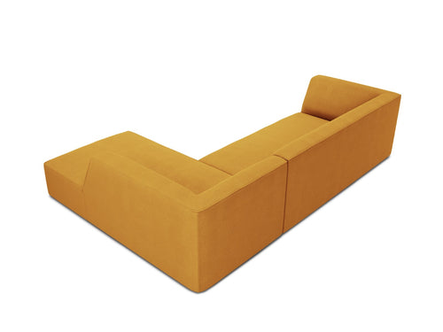 Micadoni rechter hoekbank Ruby 4-zits, structurele stof, geel - 180x273x69cm