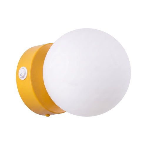 Sollux Lighting Wandlamp YOLI 1 geel met schakelaar - 12x14x12cm