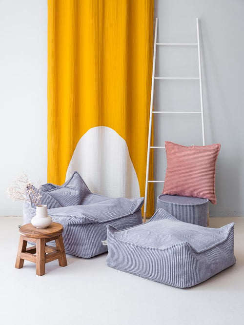 Wigiwama Vierkante Poef - Blauw - vtwonen shop