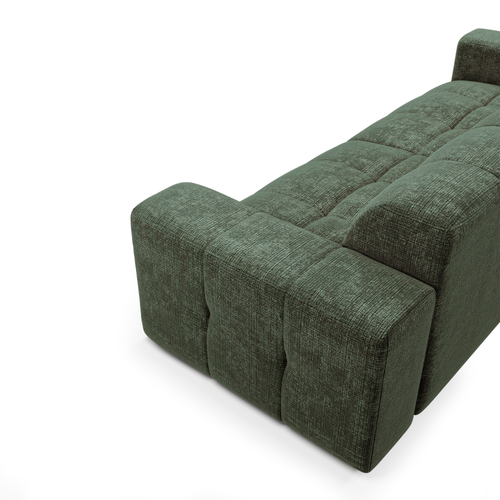 Sia Home - Rechte bank MAEL - Fluweel met reliëf - Smaragdgroen - 230cm