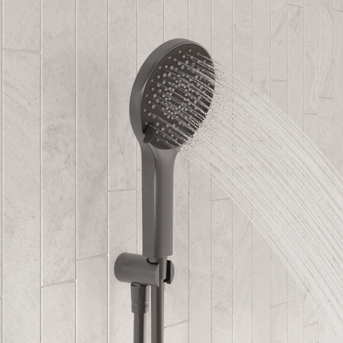 LOMAZOO inbouwdoucheset Cyra - met thermostaatkraan & ronde handdouche - gun metal