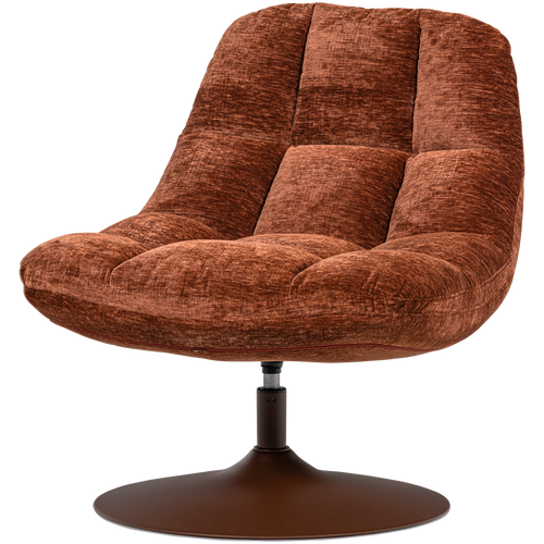 WOOOD draaifauteuil Elvi - Chenille Structuur - Roestbruin - 81x73x84 - vtwonen shop