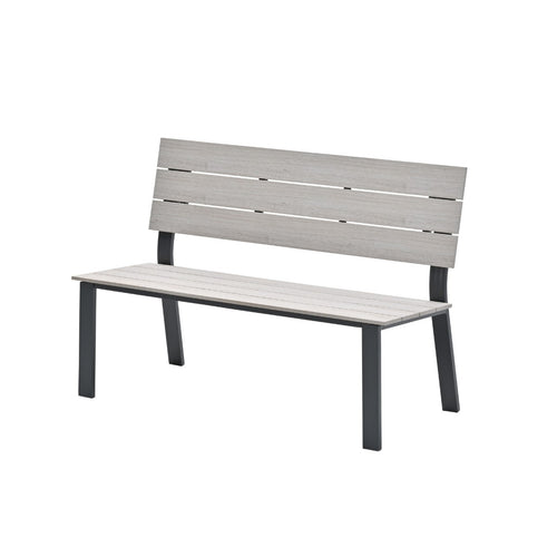 Jondal parkbank - carbon black - light teak Vironwood - L125 cm