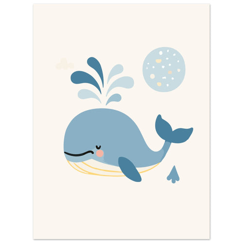 Artfulprints  Walvis Pastel   poster 30x40 cm - vtwonen shop