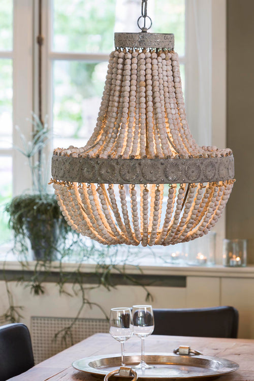 Light & Living hanglamp Luna - wit - Ø51cm