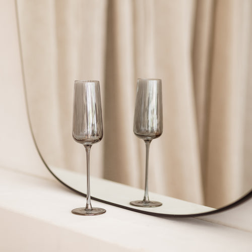 S|P Collection - Champagneglas 24cl smoked Ray - Set van 4 - vtwonen shop