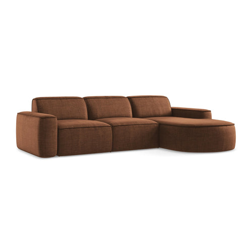 LaMiaSofa hoekbank rechts Melissa - textuurstof - terracotta - 284x166x70