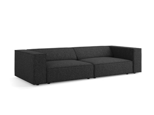 Cosmopolitan Design Bank Arendal 4-zits, chenille, zwart - 102x244x70cm