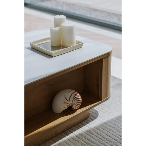 Housecraft Living Almira Salontafel 120x60 cm Hout/ Marmerlook Naturel