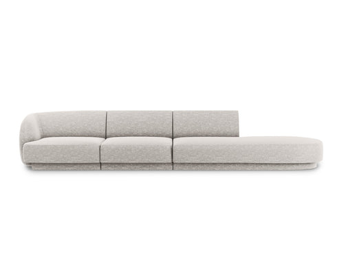 Micadoni Rechte bank Miley 4-zits, structurele stof geld - 90x323x70cm