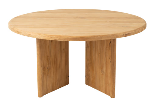 J-Line tafel Rond Teak - hout - naturel - vtwonen shop