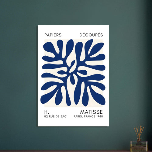 Artfulprints  Matisse - Deep ocean navy blue II   poster 50x70 cm - vtwonen shop