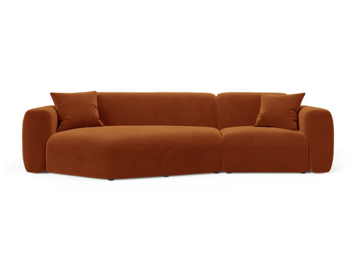Cosmopolitan Design Modulaire hoekbank links Strino 3-zits, flueel terracotta - 136x308x78cm