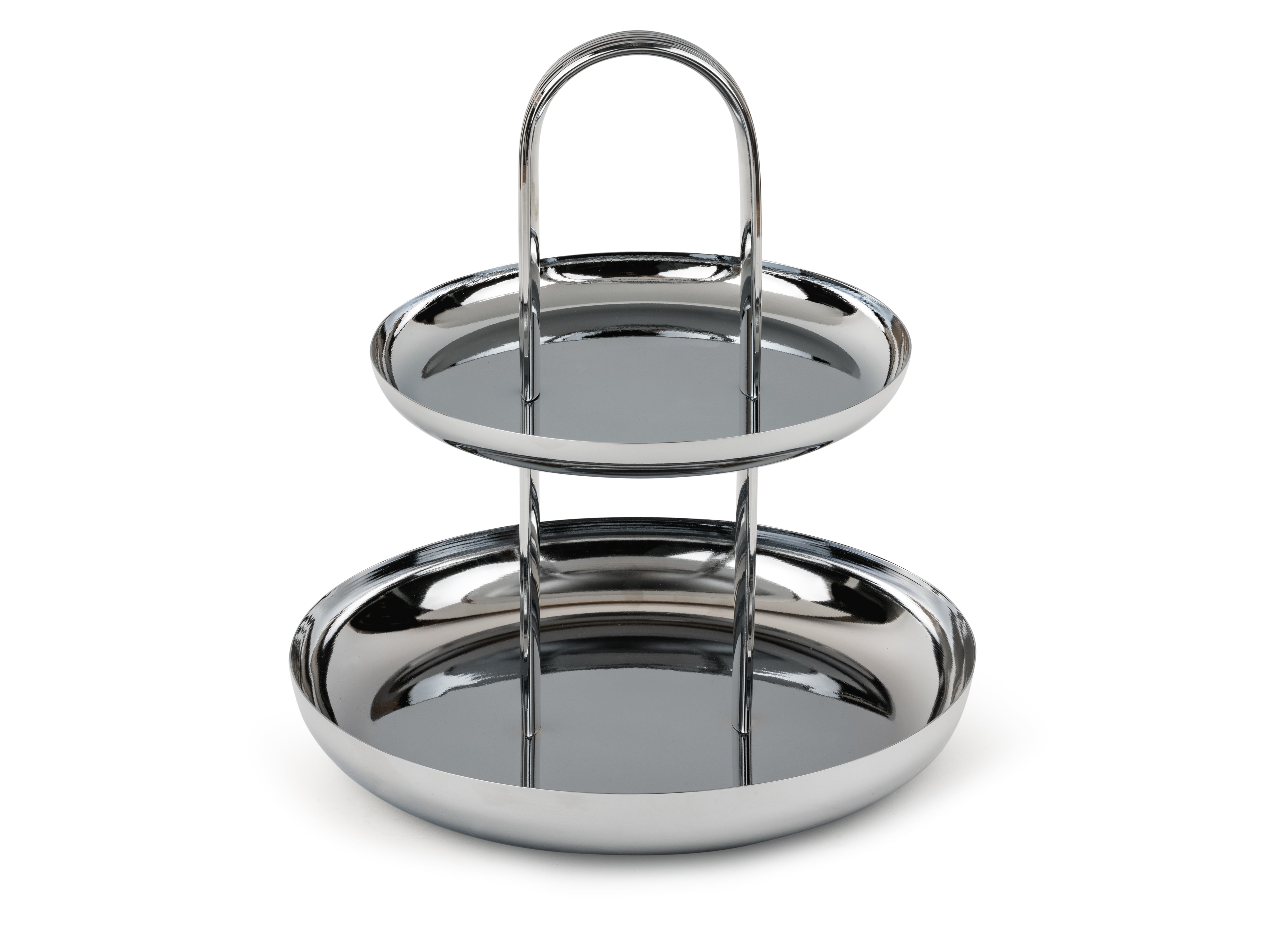 Keraamische etagère met twee etages in koraal - 25 cm hoog