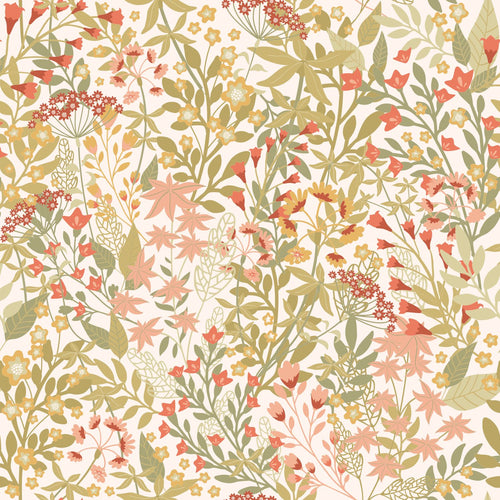 ESTAhome behang veldbloemen groen, roze en okergeel - 50 x 900 cm - 131349 - vtwonen shop