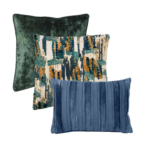 HOII VOORDEELSET DARCI BLUE - Set van 3 Sierkussens - Insignia Blue - blauw - vtwonen shop