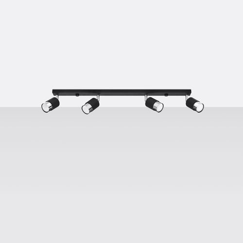 Sollux Lighting Plafondlamp NERO 4 zwart/chroom - 81x5x18cm