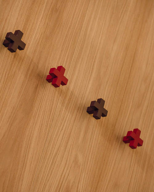 noo.ma Dodi houten wandhaken set van 2 - Wine Berry