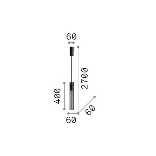 Ideal Lux FLAM Slanke hanglamp met rookkleurige voering, 1x LED 900lm 3000K