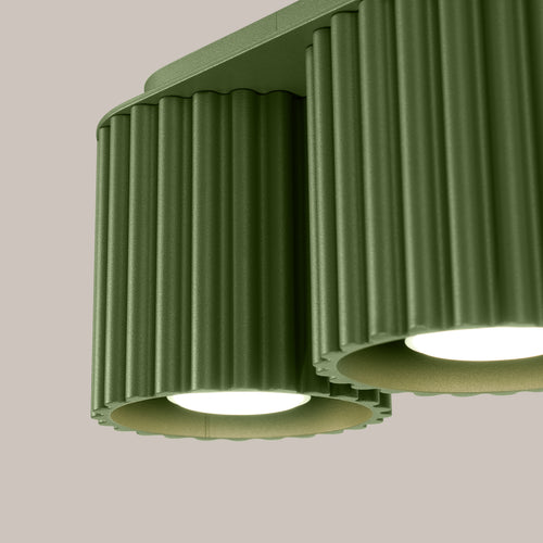 Sollux Lighting Plafondlamp AURA 2 olijfgroen GU10 - 21x10x12cm