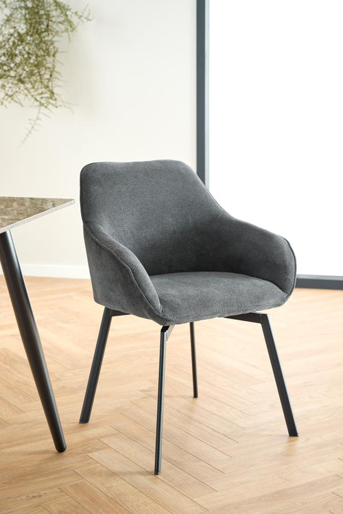 Rebellenclub Eetkamerstoel Morrey - Set Van 2 - Antraciet - vtwonen shop