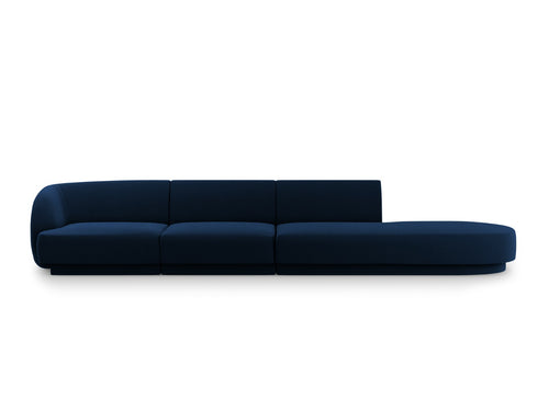 Micadoni Rechte bank Miley 4-zits, flueel, koningsblauw - 90x323x70cm