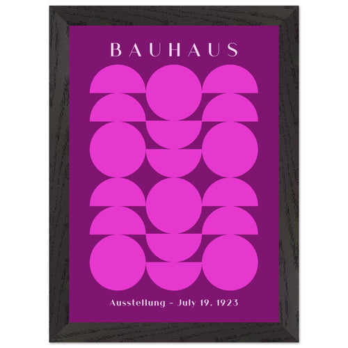 Artfulprints Poster met Lijst Bauhaus - Ausstellung 1923   - A4 21x29.7 cm - Paars