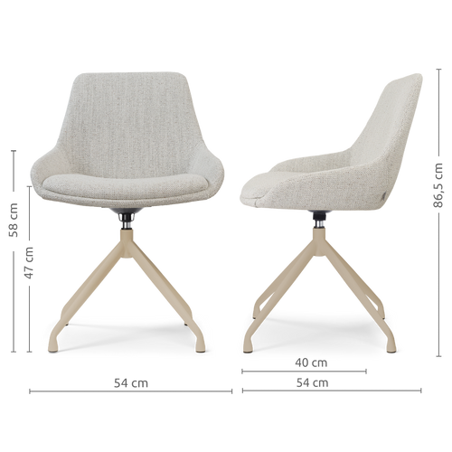 Nolon Nola-Isa draaibare eetkamerstoel beige gemêleerd beige onderstel