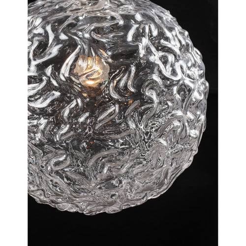 Merano Concord Globe Hanglamp Plafondlamp Helder Gestructureerd Glas, Geborsteld Goud Staal LED E27