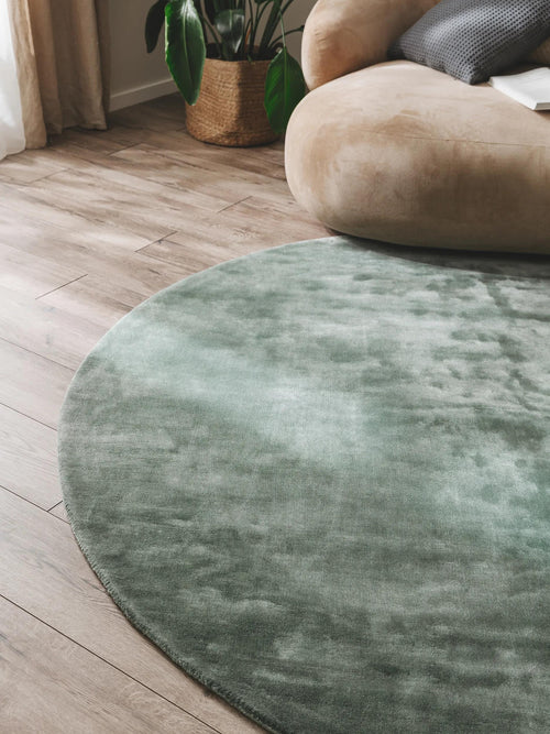 benuta viskose vloerkleed Nela - groen - ø 200 cm