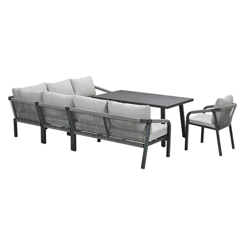 Garden Impressions lounge dining set Tarera donker grijs - 6-delig - incl stoel
