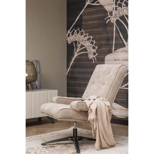 WOOOD draaibare fauteuil William - Polyester - Naturel - 93x79x91 - vtwonen shop