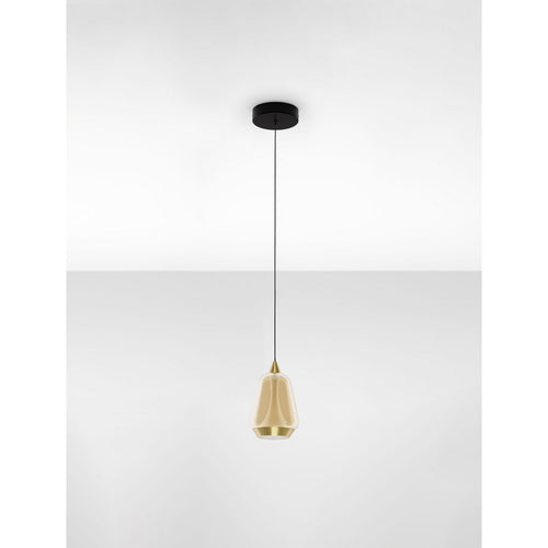 Nova Luce ALISH Slanke hanglamp voor aan het plafond, messing goud, mat zwart, champagne LED 8W 433lm 3000K