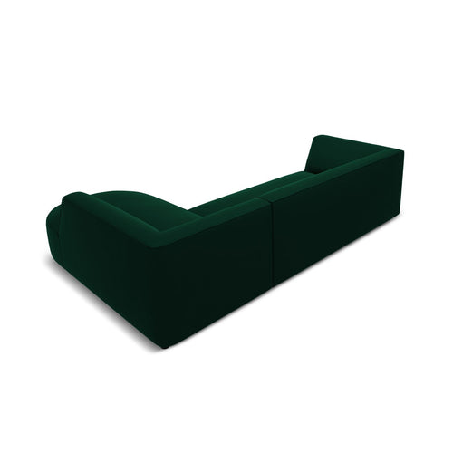 Cosmopolitan Design - Modulaire hoekbank rechts Siena 4-zits, flueel flessengroen - 180x273x69cm