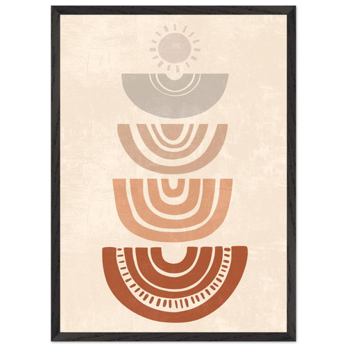 Artfulprints Poster met Lijst Boho – Rising rhythm   - 50x70 cm - Meerkleurig