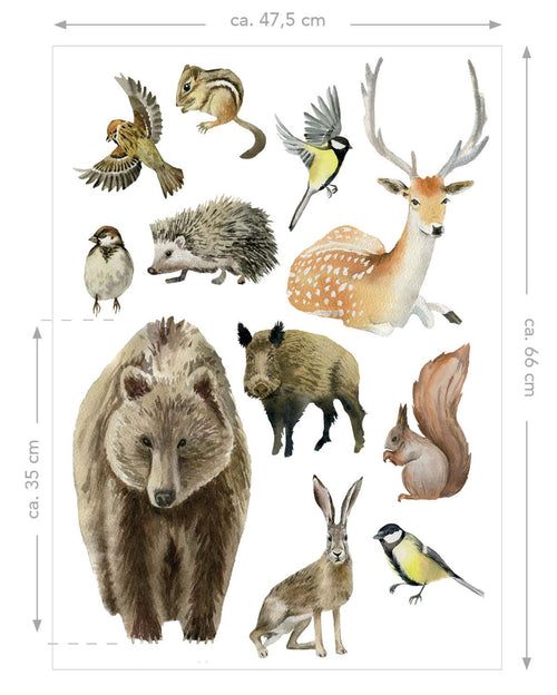 ESTAhome muursticker bosdieren bruin - 47.5 x 66 cm - 156102