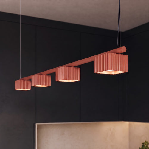 Sollux Lighting Kroonluchter RIFF 4 rode oker Gx53 - 122x10x208cm