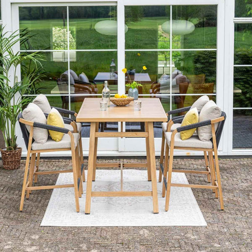 Monti barset - 5-dlg.- light teaklook - rope lava zwart - gobi sand